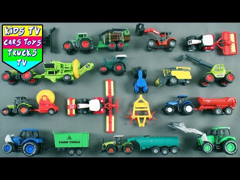 Learn Names & Functions of Farm Vehicles Toys for Kids