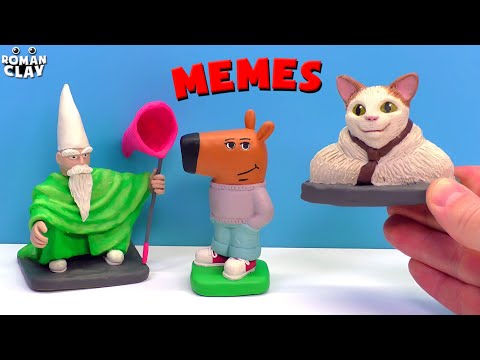 Making Chill Guy, Crawly the Gnome and Boo Cat 😺 MEMES with Clay