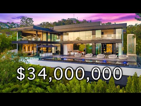 Touring an INSANE Hollywood Mansion with a Glass Bottom Pool and Secret Room...