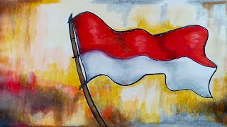 Menggambar bendera merah putih || Cara menggambar bendera yang mudah