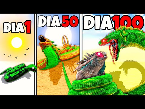 SOBREVIVI 100 DIAS COMO A GIGANTE SERPENTE DEVORADORA DE GODZILLA E KAIJUS! DINOSSAURO ARK