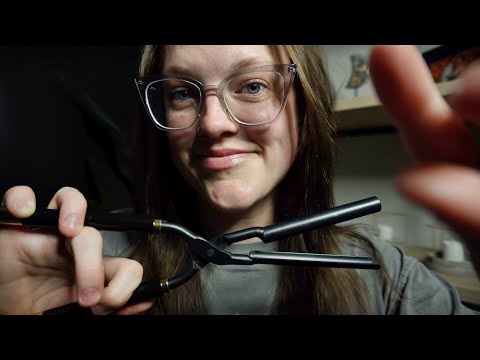 ASMR Curling Your Hair With a Stove Iron - hand movements, tongue clicking