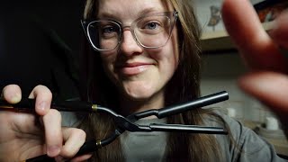 ASMR Curling Your Hair With a Stove Iron - hand movements, tongue clicking