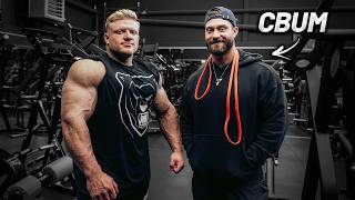 The first guest in my gym! Big arms w/ @ChrisBumstead