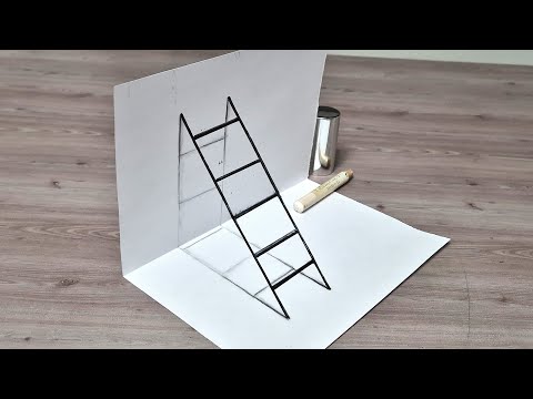 very easy stairs 3d drawing on paper for beginner