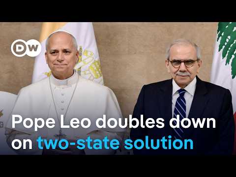 YouTube video thumbnail: Pope Leo XIV Reaffirms Two-State Solution During Visit to Lebanon