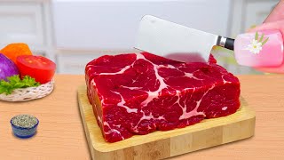 Easy Miniature Cooking Ideas 🥩 So Tasty Miniature Beef Steak Recipe 😊 Mini Yummy Cooking