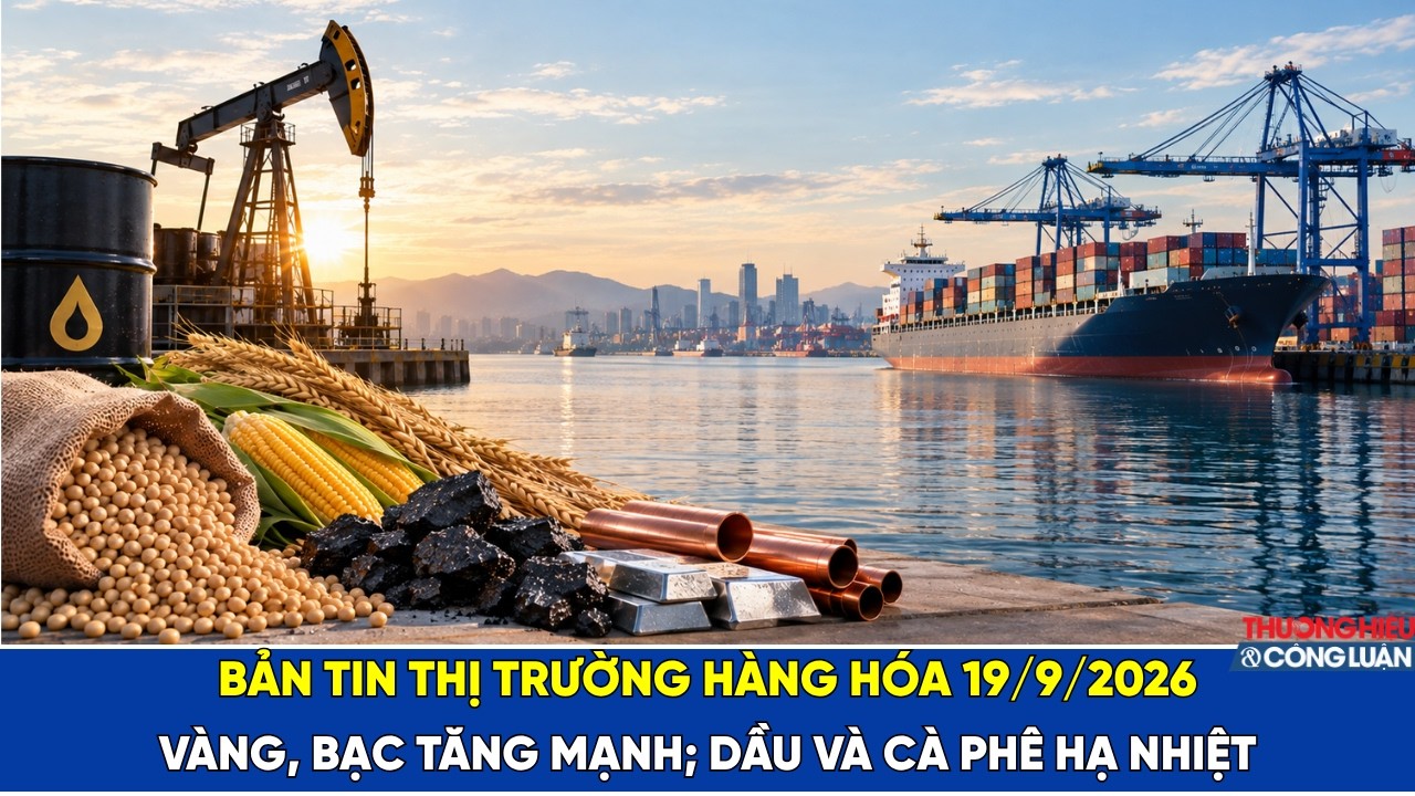 Bản tin thị trường hàng hóa 19/9/2026: Vàng, bạc tăng mạnh; dầu và cà phê hạ nhiệt