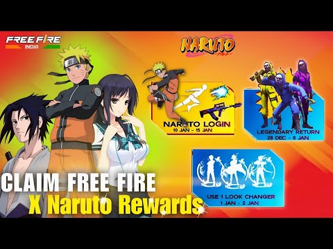 FREE FIRE NEW EVENT | NARUTO FREE FIRE COLLABORATION DATE | FREE FIRE X NARUTO COLLABORATION REWARDS