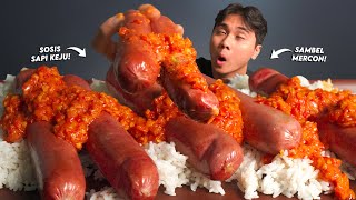 PARAHH!! MUKBANG SOSIS KEJU KRETEK MONCROT SAMBAL MERCON!! GAK NGOTAK!!🥵