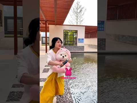 Plush Escape: Sprinting to Safety with My Trusty Companion! #shortsviral #viral