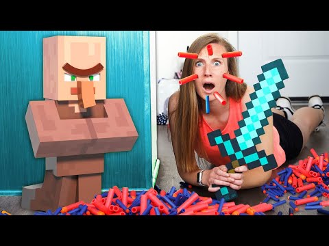 Nerf War: EPIC Villager Battle | Nerf meets Minecraft