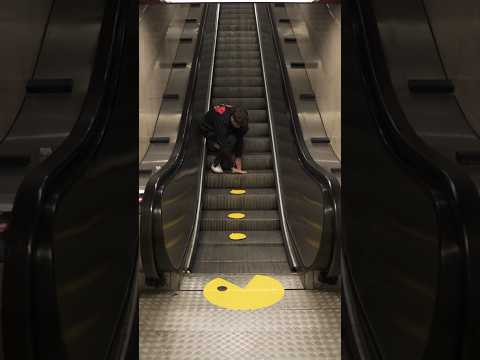 I turned the escalators into a Pac-Man #streetart