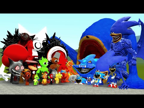 SPRUNKI FAMILY BOSSES VS SHIN SONIC EATER in Garry's Mod!!!