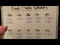 Exploring Final Stable Syllables