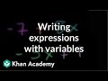 Writing Algebraic Expressions with Variables