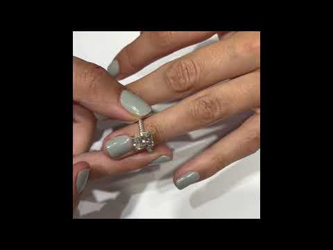 Radiant Cut Moissanite Three-Row Band Engagement Ring