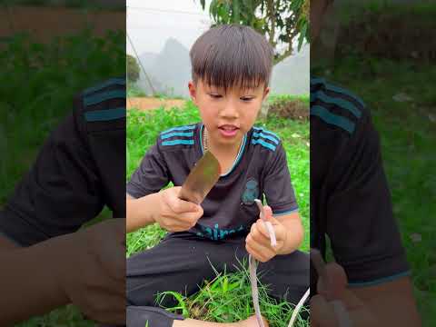 Cậu bé tốt bụng biến hình chiếc dép từ dưa hấu #shorts #camping #bushcraft #outdoor #shortsfee