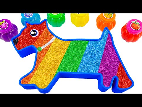 ASMR Slime Video | How To Make Rainbow Puppy Bathtub With Glitter Slime | Making By Yo Yo