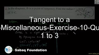 Tangent to a Circle-Miscellaneous-Exercise-10-Question 1 to 3