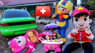 Drama Badut Lucu Boboiboy Menolong Ibu Perut Gendut Lahiran Jualan Es Krim Diambil Badut Pororo