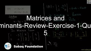 Matrices and Determinants-Review-Exercise-1-Question 5