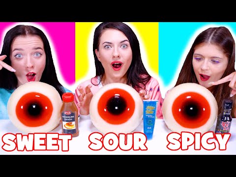 ASMR Mukbang Sweet, Sour, Spicy Jelly Food Challenge