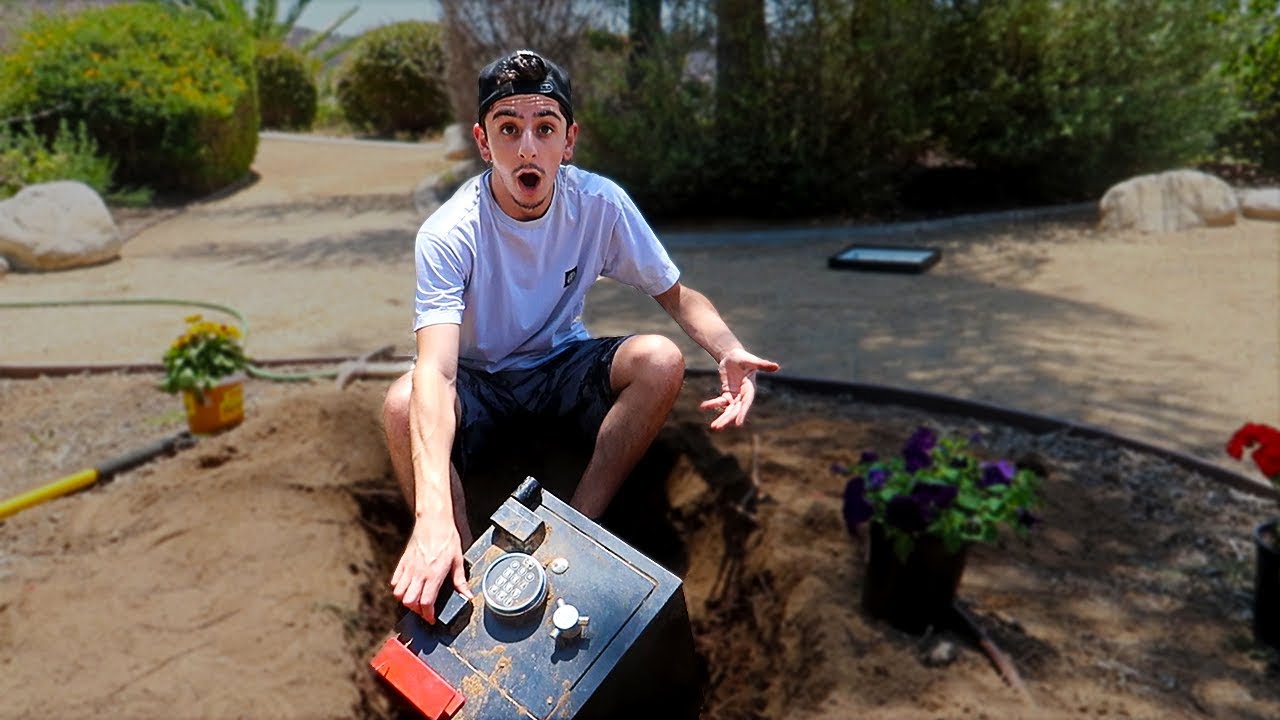 We Found a SECRET SAFE BURIED in our BACKYARD. (What's inside)