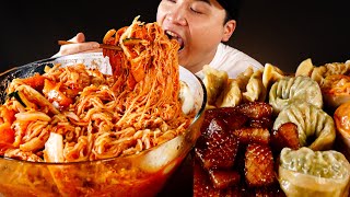 맛과 건강 모두 챙기는 찰보리초계냉면에 벌집껍데기, 모듬만두 먹방~!! Chogye Naengmyeon with kimchi dumplings, meat dumplings