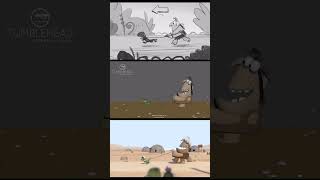 Kronk meets baby dino - from 3D animated short 'Tales from the Multiverse'