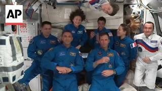 YouTube video thumbnail:  Astronauts Arrive at International Space Station on Quickest US Express Flight yet 