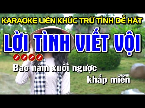 Lời Tình Viết Vội Karaoke Nhạc Sống Tone Nam | Liên Khúc Bolero Toàn Bài Haye | Bến Tình Karaoke