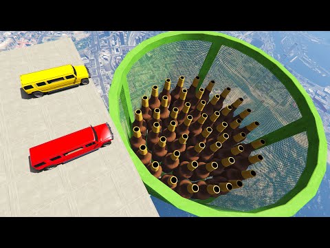 Limo Stunt Madness - Can You Survive the Bottle Pit - GTA 5