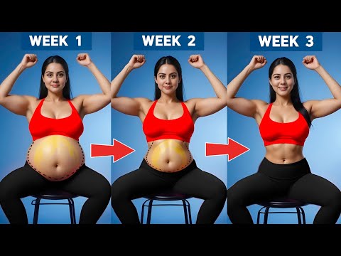 Too Tired to Workout? Do These 5 Min Belly Fat Moves While Sitting (Beginner Friendly)