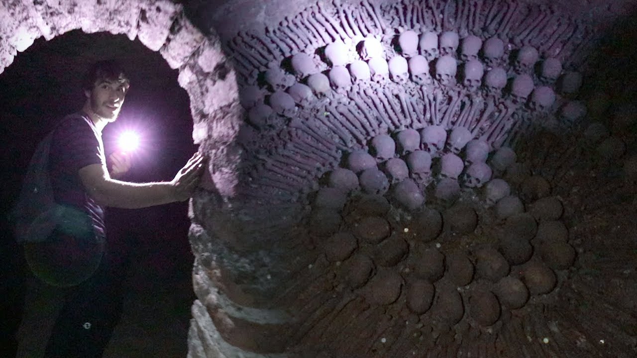 OVERNIGHT IN CATACOMBS OF LIMA, PERU (Warning: Real Skeletons - 25, 000 Bodies)