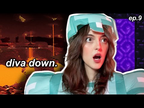dumb girl goes to the nether and rage quits in Minecraft HARDCORE