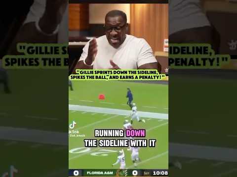"Gillie sprints down the sideline, spikes the ball, and gets a penalty!" #coachprime #highlights