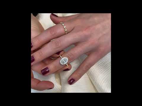 1.2 carat Oval Diamond Two-Tone Double Edge Halo Ring