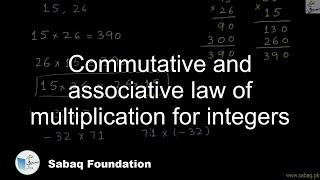 Commutative and associative law of multiplication for integers
