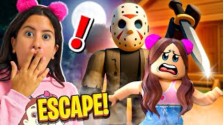 MARIA CLARA FOGE DO ACAMPAMENTO DO JASON NO ROBLOX 😱🔪(Escape Camp OBBY)