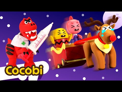 ¡La Nariz de Rudolph está Roja! ¿No estará Enfermo? | Canciones Infantiles de Navidad | Cocobi