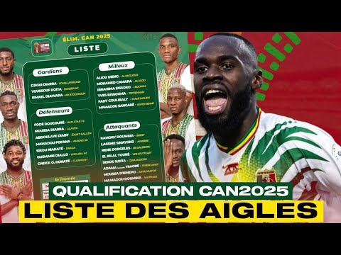 LISTE DES AIGLES DU MALI POUR LES MATCHS CONTRE LA MOZAMBIQUE ET L'ESWATINI