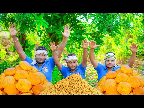 छोले भटूरे  Chole Bhature Recipe Village Cooking Hindi||Wheat Poori Recipe Cooking in Village .