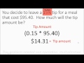 Calculating Tax, Tip, and Discount Amounts