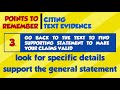 Citing Text Evidence and Inferences