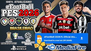 ✅ eFootBall PES 2026 PPSSPP/ANDROID Download MEDIAFIRE Gráficos HD Lite 300 MB Offline 