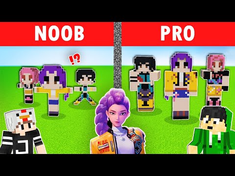 NOOB VS PRO: KPOP Demon Hunters Build Battle | Minecraft (Tagalog)