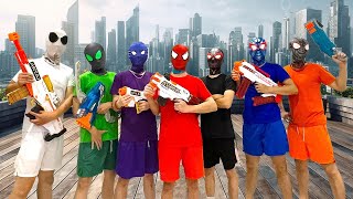 TOP 6 SPIDER-MAN Bros vs Joker Team Mansion Battle Story ( Nerf Gun War , Funny , Action...)