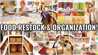FOOD RESTOCK & HOME ORGANIZATION IDEAS!!😍 ORGANIZE WITH ME | DECLUTTERING AND ORGANIZING MOTIVATION