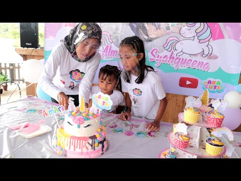 Keren.. Ulang Tahun Ara Di Rayakan Di Kolam Renang Ada Badut Unicorn | Waterpark Ulin de Situ